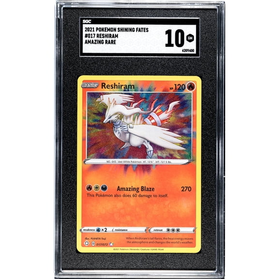 2021 Pokemon Shining Fates #017 Reshiram Amazing Rare SGC 10