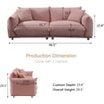 thumbnail image 5 of Holaki Mid Century 86" Modern Couch for Living Room, Lambswool Fabric 3 Seater Sofa, Solid Wood Frame and Stable Metal Legs Couch with 2 Pillows, Apartment Small Space, Pink, 5 of 7