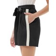 thumbnail image 5 of Women's Casual Comfy Bowknot Elastic Waist Shorts Stripes Summer Beach Pockets, 5 of 9