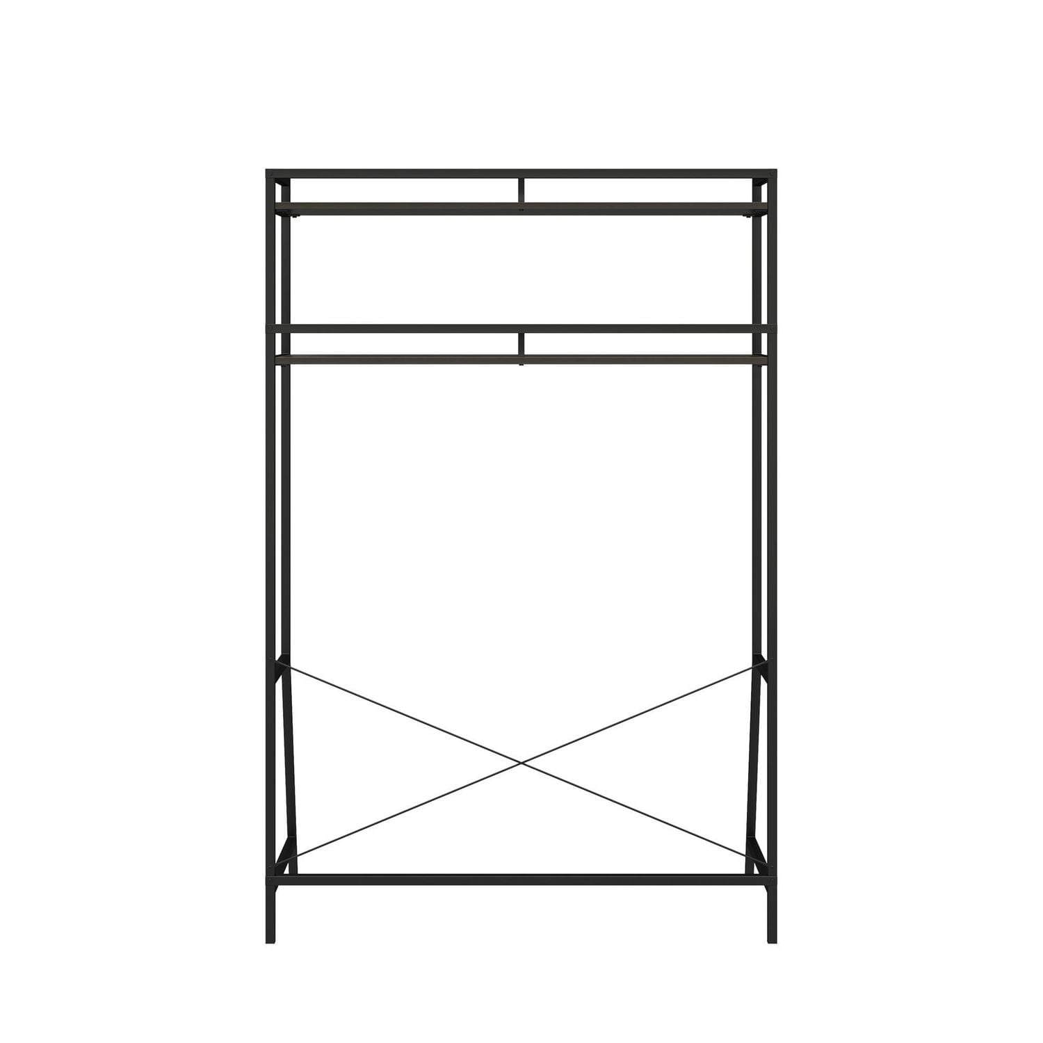 Novogratz Beverly Over-The-Bed Storage for Twin & XL Twin Beds, Walnut/Black