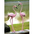 thumbnail image 2 of SPI Aluminum Pink Flamingo Pair Sculpture Indoor / Outdoor, 2 of 3