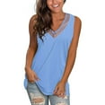 thumbnail image 2 of Pompotops Women's Fashion Sexy Solid Color V-Neck Splicing Ruffles Short Sleeve Tops, 2 of 8