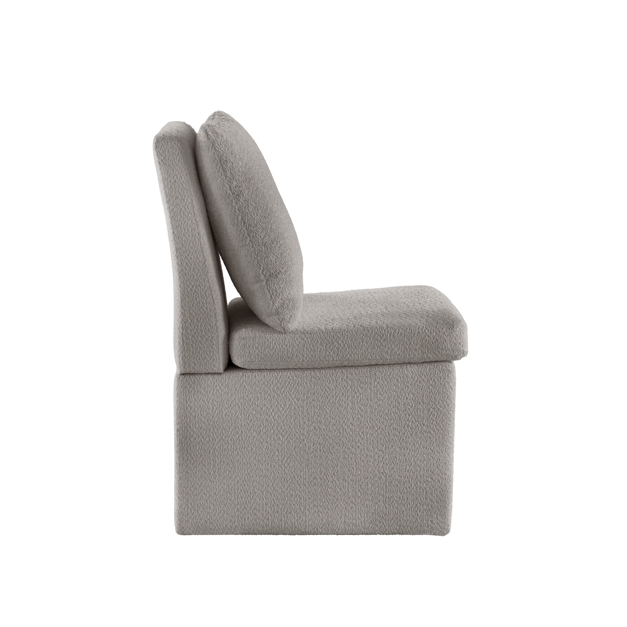 Weston Home Sanctuary Boucle Parson Dining Chair with Casters, Gray