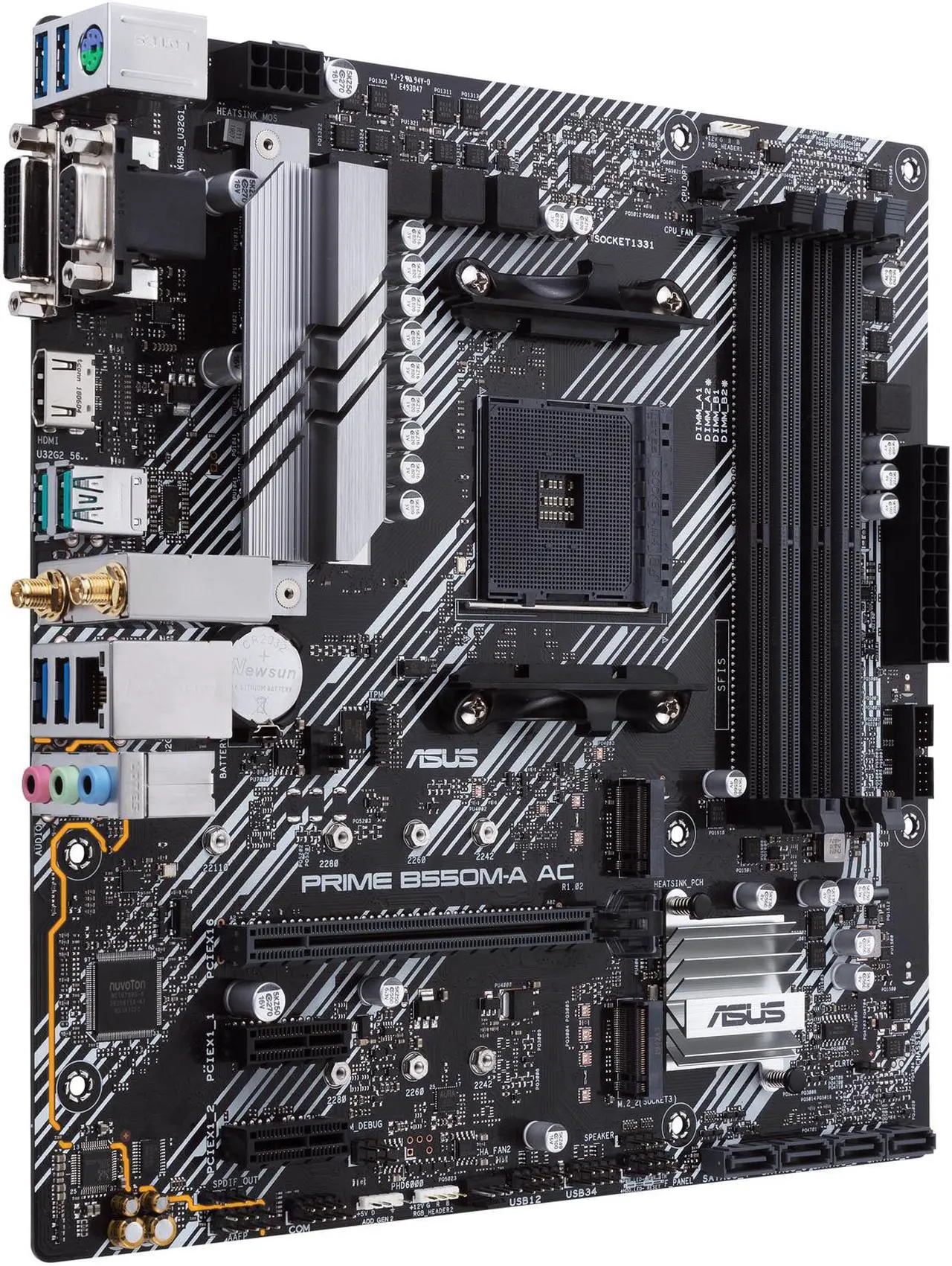 Newegg Motherboard CPU Memory Combo - PRIME B550M-A AC Bundle with Ryzen 5 5500 and T-Force Delta RGB 16GB (2 x 8GB) TF3D416G3200HC16FDC01