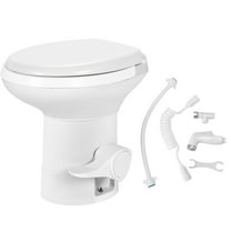 Wubio Portable RV Gravity Flush Toilet High Profile w/ Hand Sprayer for Camping Travel