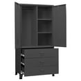thumbnail image 6 of vidaXL Anthracite Metal Modern Wardrobe 35.4x19.7x70.9 in for Adult Bedroom, 6 of 10