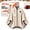 Beige, variant on Cordless Heated Shawl Wraps for Women,2027 Wearable Heated Blanket Zip Up Cape with USB, Fast Heat Settings Washable for Office & Home