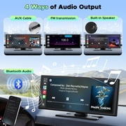 LAMTTO 10.25 Wireless CarPlay Screen for Car & Android Auto with 2.5K+1080p Dashcam, Portable Car Stereos with GPS, Bluetooth, Siri, DVR, 64GB Card