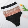 thumbnail image 3 of Grofry Women Underpants Low-waist Seamless Floral Lace Trim Silky Stretchable Panties Daily Wear Honeymoon Wedding Night Thong, 3 of 8