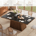 thumbnail image 5 of Tribesigns Dining Table for 6-8 People, 63-Inch Farmhouse Kitchen Table with Sturdy Pedestal Base for Dining Room, Kitchen, 5 of 7