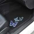 thumbnail image 4 of BDK Embossed Neon Purple & Green Butterflies Design Carpet Car Floor Mats for Auto Van Truck SUV-4 Pieces Front & Rear Full Set with Rubber Backing-Universal Fit, 4 of 7