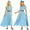 Light Blue, variant on Aislor Women Boat Neck Princess Party Fancy Maxi Dress with Head Accessory And Belt Light Blue M