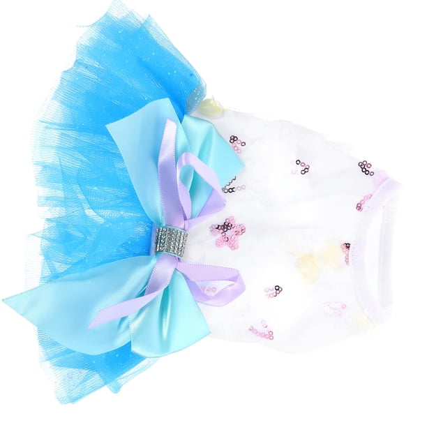 Houderco Vestido Para Perro Pequeño En Poliéster Azul Ideal Para Fiestas Y Eventos Con