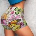 thumbnail image 3 of KLL Butterflies2 Pattern Workout Shorts for Women Scrunch Short Gym Yoga Running Sport Active Exercise Fitness Shorts, 3 of 8