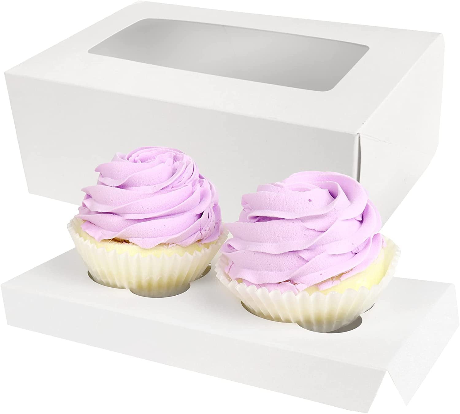 O'Creme White Rectangular Cupcake Box 8 Inch x 4 Inch x 4 Inch High