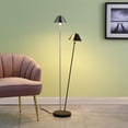 thumbnail image 4 of ORE International Matte Powder Black&Silver LED Double G-9  Floor Lamp Metal, 4 of 6
