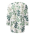 thumbnail image 4 of CHUANK Blouses pour Femmes Grande Taille Mode pour Femmes T-shirt Imprimé Ample Mi-Long Manches 3/4 Col Rond Hauts Décontractés, 4 of 5