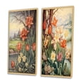 thumbnail image 3 of Designart "Illustration Rétro Tulipes Rouges en Fleurs III" Art Mural Encadré Fleurs Sauvages Ensemble de 2 - Art Mural Encadré Traditionnel Rouge Ensemble de 2, 3 of 6