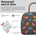 thumbnail image 3 of Womens DarkBrown Cartoon Dinosaurs Colorful Plants Pattern Lunch Box for Work,Insulated Lunch Bag for Women,Loncheras Para Mujer,Leakproof Adult Lunch Bag for Work,Beach,Travel,Picnic,Camping, 3 of 7