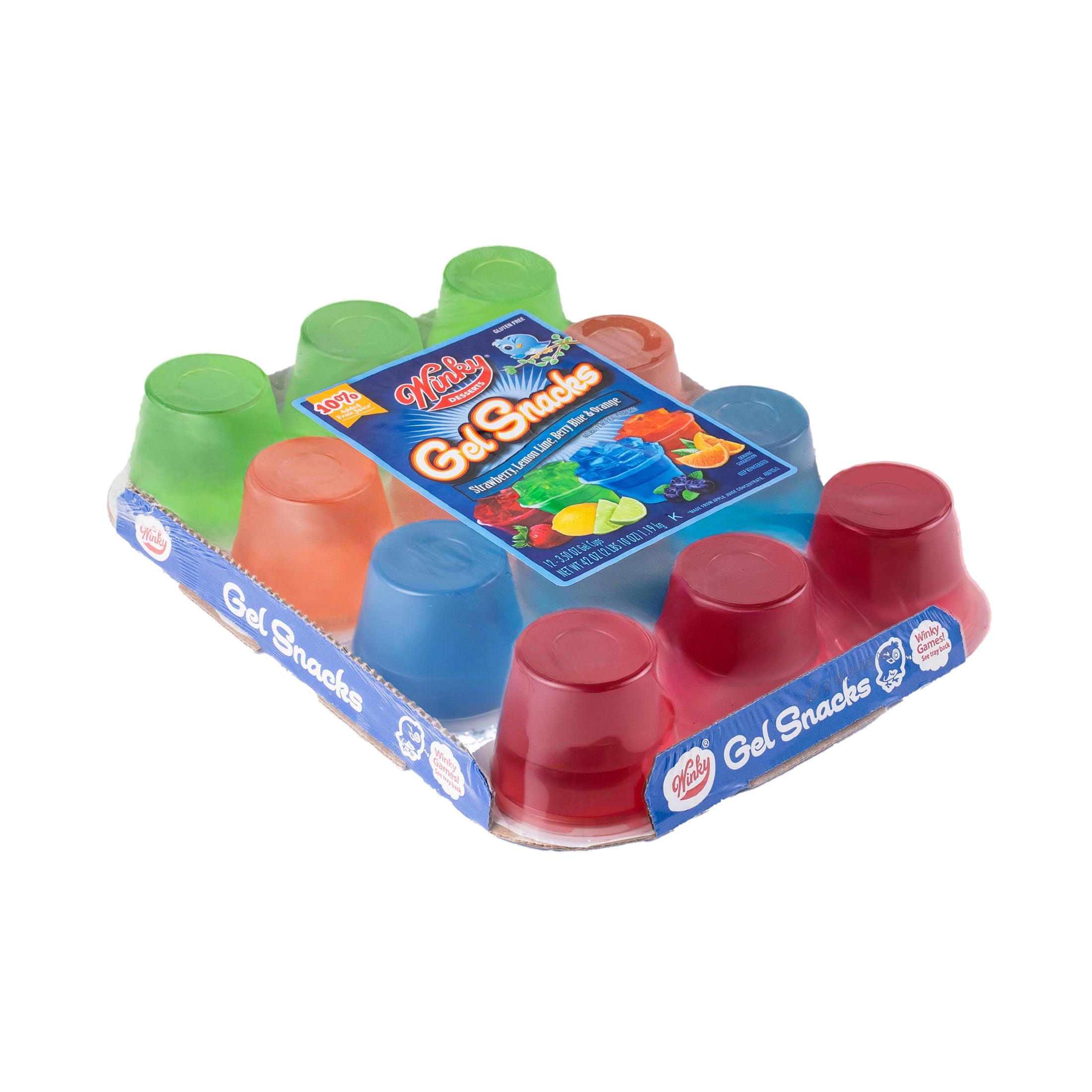 Winky Brand Gelatin, 3.5 oz, 12 Count Plastic Cups, Refrigerated, Gluten-Free