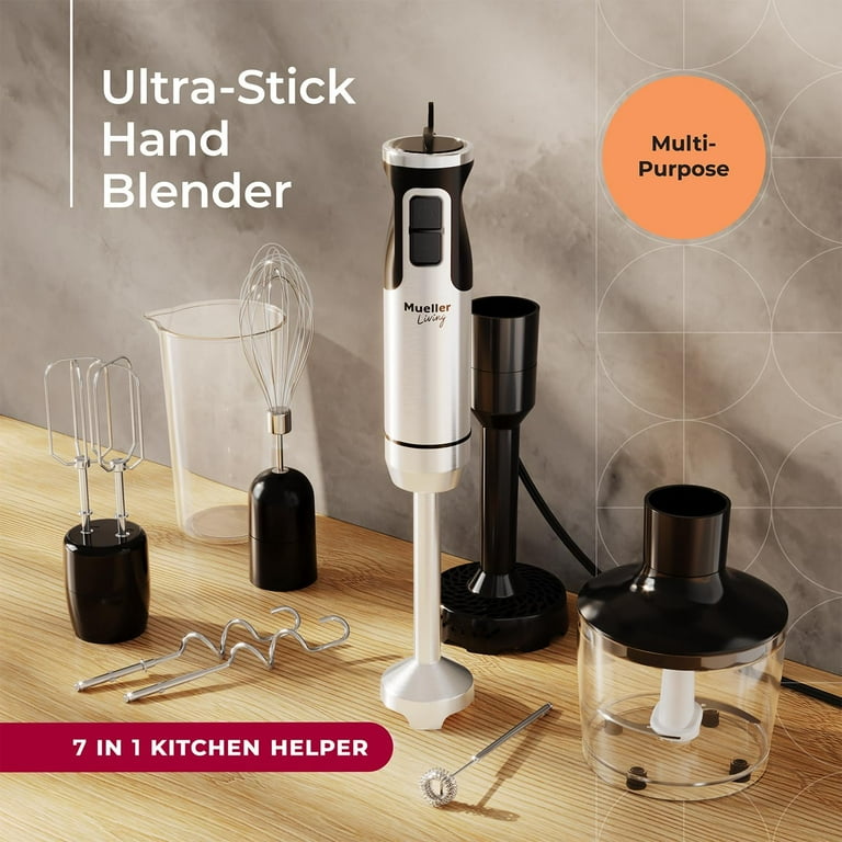 Mueller, Immersion Blender, 9-Speed, 7 Attachments for Versatility