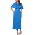 thumbnail image 2 of INSPIRE CHIC Women's Formal Sheath Dress Sets Elegant Cocktail Wedding Guest 2pc Dresses with Cape S Grey Blue, 2 of 6
