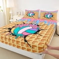 thumbnail image 4 of Erosebridal Volleyball Sport Queen Sheet Sets for Kids Boys Girls, Ice Cream Drip Waffle Bed Set, 1 Flat Sheet, 1 Fitted Sheet and 2 Pillowcases, 4 of 5