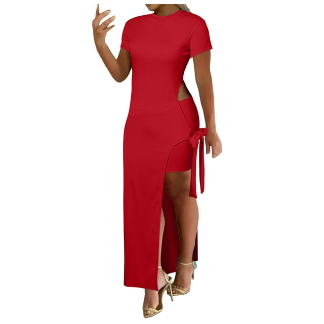 asddcavvf & Shorts Détail Débardeurs Femmes Noué Fente Ensemble Haut Asymétrique