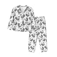 thumbnail image 1 of Balery Retro Rooster Conjunto de Pijama con Estampado para Mujer, Conjunto de Dos Piezas con Manga Larga, Ropa de Dormir Suave con Bolsillos, Pijamas Cómodos-Medium, 1 of 7