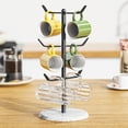 thumbnail image 2 of NIFFGAFF Mug Holder with Marble Base : Cup Tree with 6 Hooks - Natural Marble Base for Decor and Storage - for Coffee Tea Cup, 2 of 5