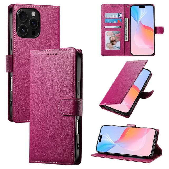 Funda para FOXDOCK iPhone 16 Pro Max– Cuero Premium, 3 ranuras para tarjetas, Protección contra impactos
