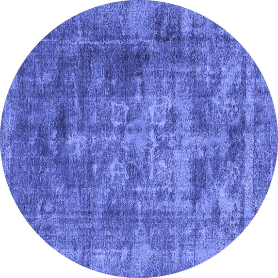 Ahgly Company Indoor Round Oriental Blue Industrial Area Rugs, 6' Round