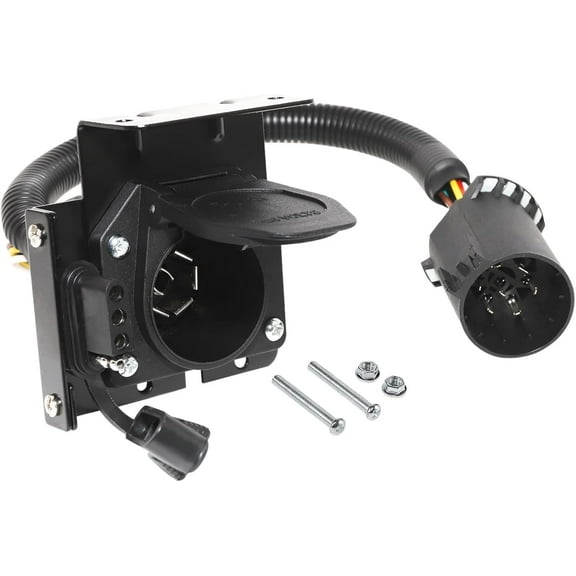 Multi-Tow 7-Way Blade and 4-Way Flat Trailer Wiring Adapter for Ford GM Ram GMC Sierra Grand Cherokee, Dual-Output Vehicle-Side Trailer Light Plug Connector Harness USCAR 7 Pin Socket Required