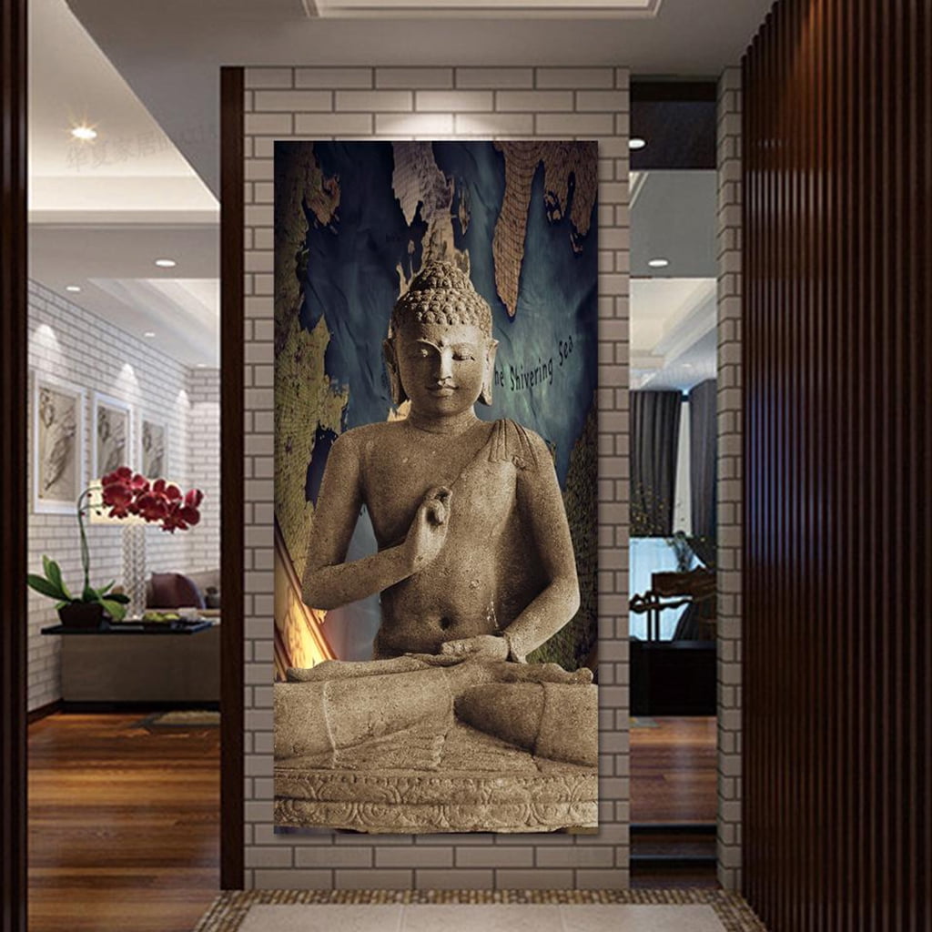 Lot De 5 Tableaux Bouddha 3D - Décoration Murale Pour Salon - Art Mural Bois