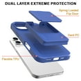 thumbnail image 4 of Designed for iPhone 16 Pro Wallet Phone Case,Built-in Mirror,With Card Holder(Hold 4-5 Cards and Folding Money),Heavy Duty Shockproof Military Grade Protection Rugged Phone Case,Blue, 4 of 7