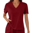 thumbnail image 3 of Jalioing Women's Short Sleeve Pajama Set 2 Piece Striped T Shirt with Shorts Sleepwear Set Plus Size Summer Nightwear, 3 of 7