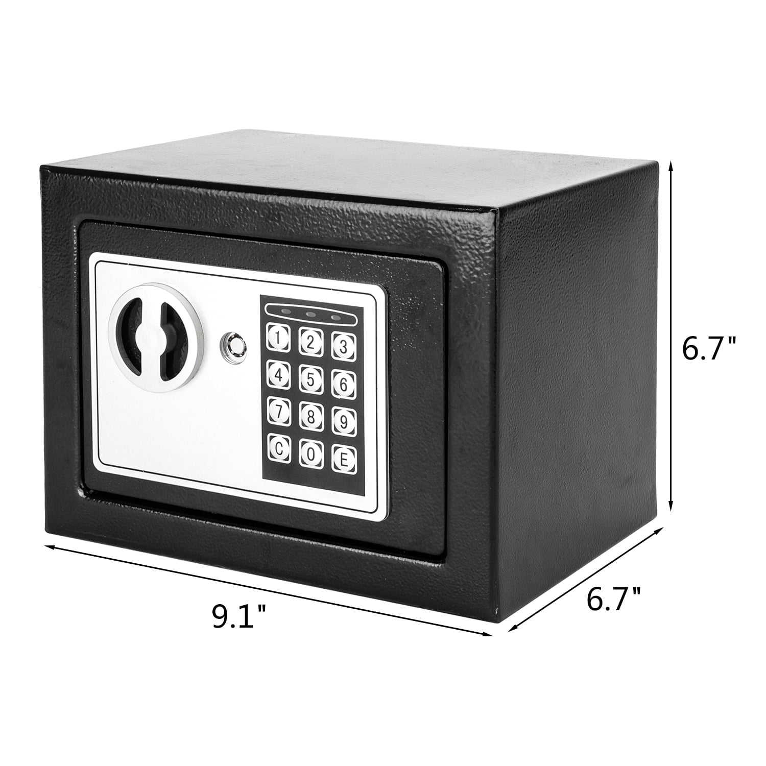 17E Mini Electronic Password Safe Box 0.22 Cu Ft Steel Security Safe with Emergency Keys for Home Hotel Cash Jewelry Documents Storage