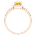 thumbnail image 4 of 0.89 ct Princess Cut Simulated Yellow Diamond Halo Engagement Ring for Women in 18K Rose Gold, 4 of 5