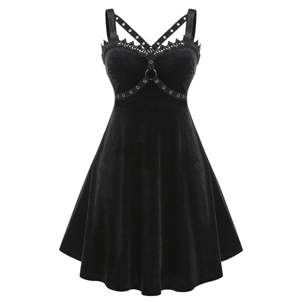 Vestido Plisado Retro Terciopelo Anillo Tamaño Plus Rosegal vestidos vintage tallas grandes