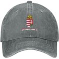 thumbnail image 1 of National Emblem Hungary Hungarian Ponytail Hats Washed Denim Baseball Cap Adjustable Caps, 1 of 8