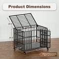thumbnail image 5 of 42 Inch Heavy Duty Dog Crate with Wheels，Indestructible Escape-Proof Dog Cage for Large Dogs, Extra Large XL XXL Indestructible Dog Crate with Removable Tray., 5 of 6