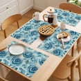 thumbnail image 5 of Blue Rose Placemats Set of 6, Spring Romantic Flower Floral Leaf Plant Watercolor Non-Slip Place Mats Washable Table Mats for Kitchen Dining Table Decorations Indoor/Outdoor, 5 of 9