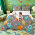 thumbnail image 3 of Manfei Space Astronaut Dino Animals Queen Comforter Set,Neon Stars Comforter Sets Queen,Gray Blue,Reversible,3pcs,1 Comforter and 2 Pillowcases, 3 of 7