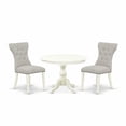 thumbnail image 2 of East West Furniture Hartland 3-piece Wood Dining Set in Linen White/Doeskin, 2 of 9