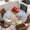 Blue, variant on Easter Bunny Round Tablecloth, Fitted Table Cover with Elastic for 45"-54" Round Tables, Spring Easter Eggs Floral Sage Green Check Table Cloth Outdoor Indoor Dinning Party Waterproof Tablecloths