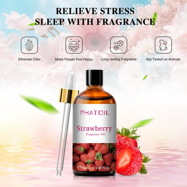 AOPING Strawberry Essential Oil - 100% Pure Organic Natural Plant (Fragaria  x ananassa) Strawberry Oil for Diffuser, Aroma, Massage, Perfume, Body