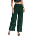 thumbnail image 2 of Pincandy Women's High Waist Lace Wide Leg Casual Pants, Loose Fit, Elastic Waistband, Daily & Party Wear, 2 of 6
