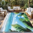 thumbnail image 2 of Beach Ocean Waves Outdoor Rug 4x6 Ft - Reversible Patio Rug Outdoor Camping Rugs, Summer Tropical Palm Tree Leaves Washable Indoor Outdoor Area Rugs, Non-Slip Outdoor Carpet Runner for Deck/Porch, 2 of 8