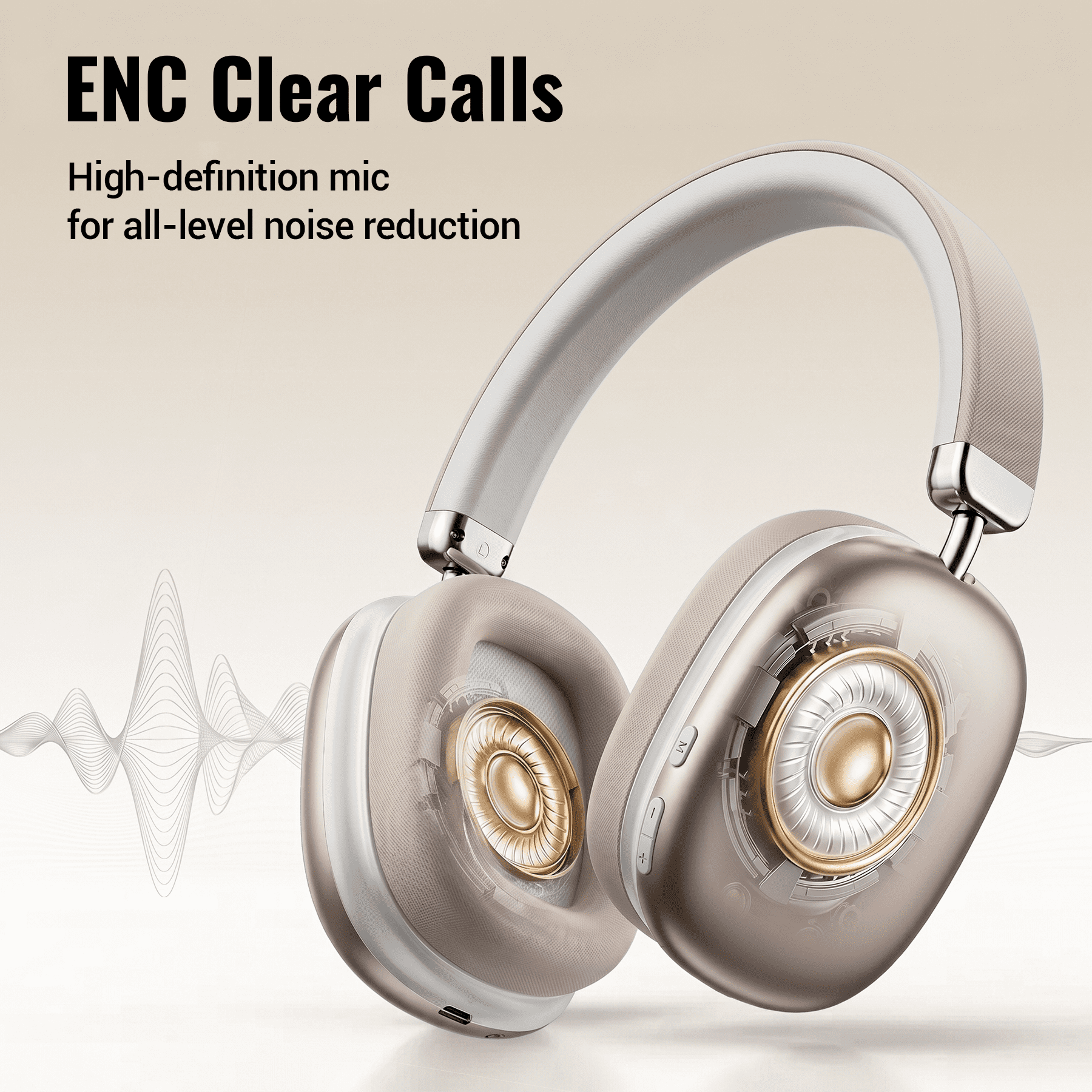 Wireless Bluetooth Headphones 5.1,40 Hrs Playtime Wireless Over-Ear Headphones,4 Mics ENC Noise Cancelling for Clear Calls, Lightweight Headset with Deep Bass Comfort fit for Travel Work