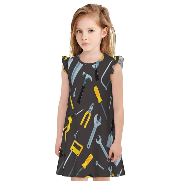 Balery Repair tools (2) Camisón de princesa para niñas, pijama de algodón con mangas abullonadas, suave y bonito.-Medium
